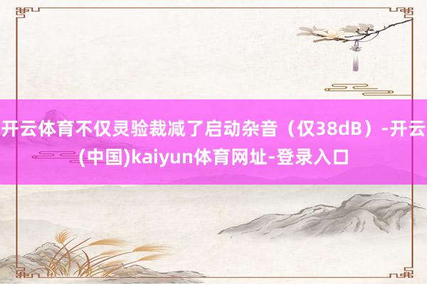 开云体育不仅灵验裁减了启动杂音（仅38dB）-开云(中国)kaiyun体育网址-登录入口