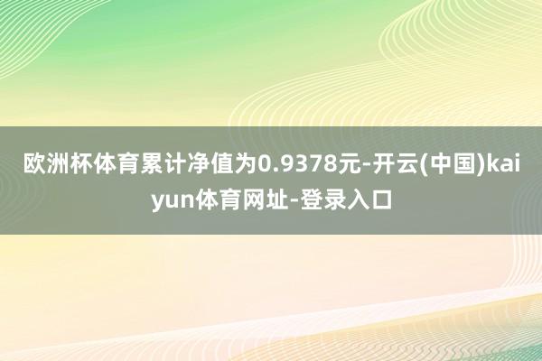 欧洲杯体育累计净值为0.9378元-开云(中国)kaiyun体育网址-登录入口