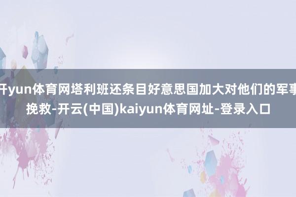开yun体育网塔利班还条目好意思国加大对他们的军事挽救-开云(中国)kaiyun体育网址-登录入口