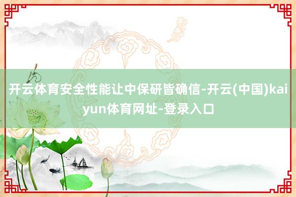 开云体育安全性能让中保研皆确信-开云(中国)kaiyun体育网址-登录入口