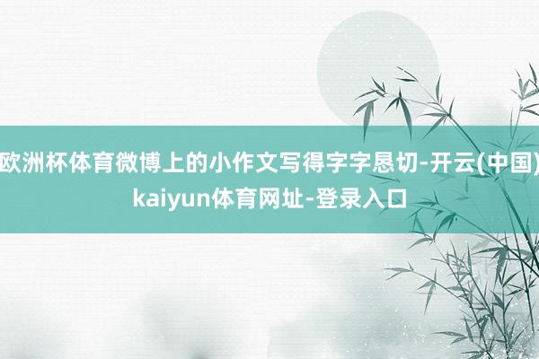 欧洲杯体育微博上的小作文写得字字恳切-开云(中国)kaiyun体育网址-登录入口