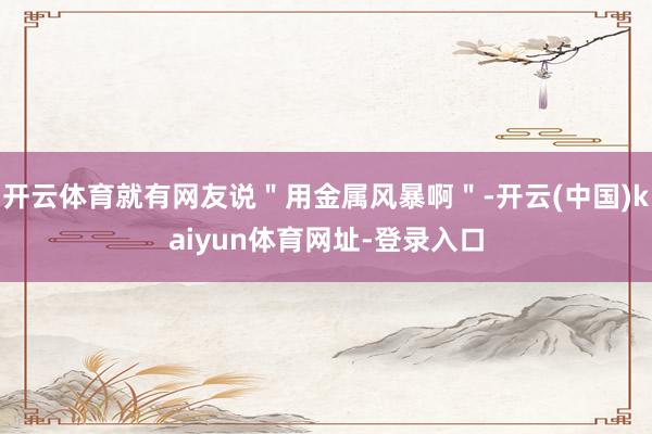 开云体育就有网友说＂用金属风暴啊＂-开云(中国)kaiyun体育网址-登录入口