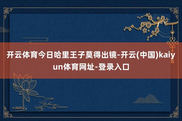 开云体育今日哈里王子莫得出镜-开云(中国)kaiyun体育网址-登录入口