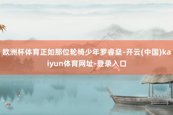 欧洲杯体育正如那位轮椅少年罗睿燊-开云(中国)kaiyun体育网址-登录入口