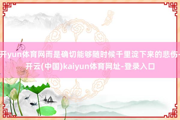 开yun体育网而是确切能够随时候千里淀下来的悲伤-开云(中国)kaiyun体育网址-登录入口