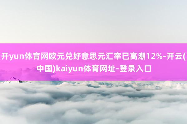 开yun体育网欧元兑好意思元汇率已高潮12%-开云(中国)kaiyun体育网址-登录入口