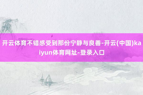 开云体育不错感受到那份宁静与良善-开云(中国)kaiyun体育网址-登录入口