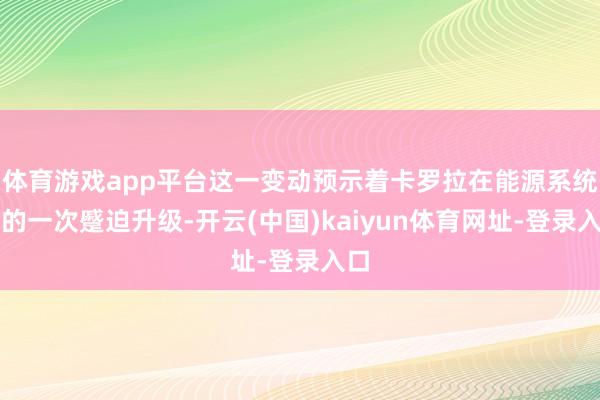 体育游戏app平台这一变动预示着卡罗拉在能源系统上的一次蹙迫升级-开云(中国)kaiyun体育网址-登录入口