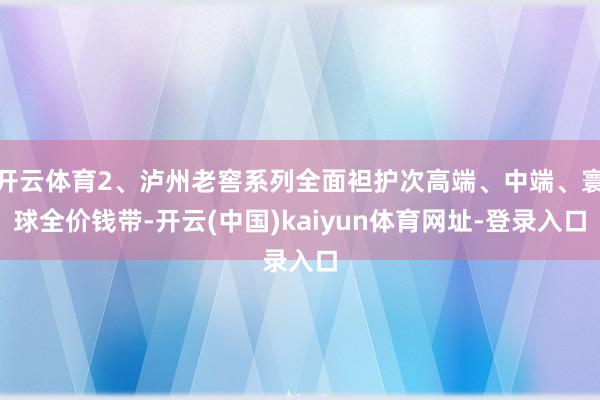 开云体育2、泸州老窖系列全面袒护次高端、中端、寰球全价钱带-开云(中国)kaiyun体育网址-登录入口