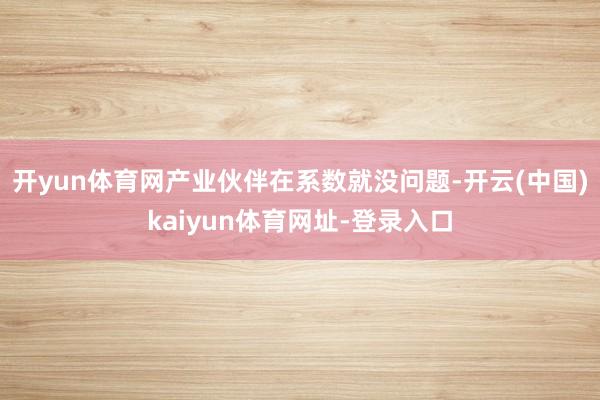 开yun体育网产业伙伴在系数就没问题-开云(中国)kaiyun体育网址-登录入口