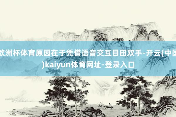 欧洲杯体育原因在于凭借语音交互目田双手-开云(中国)kaiyun体育网址-登录入口